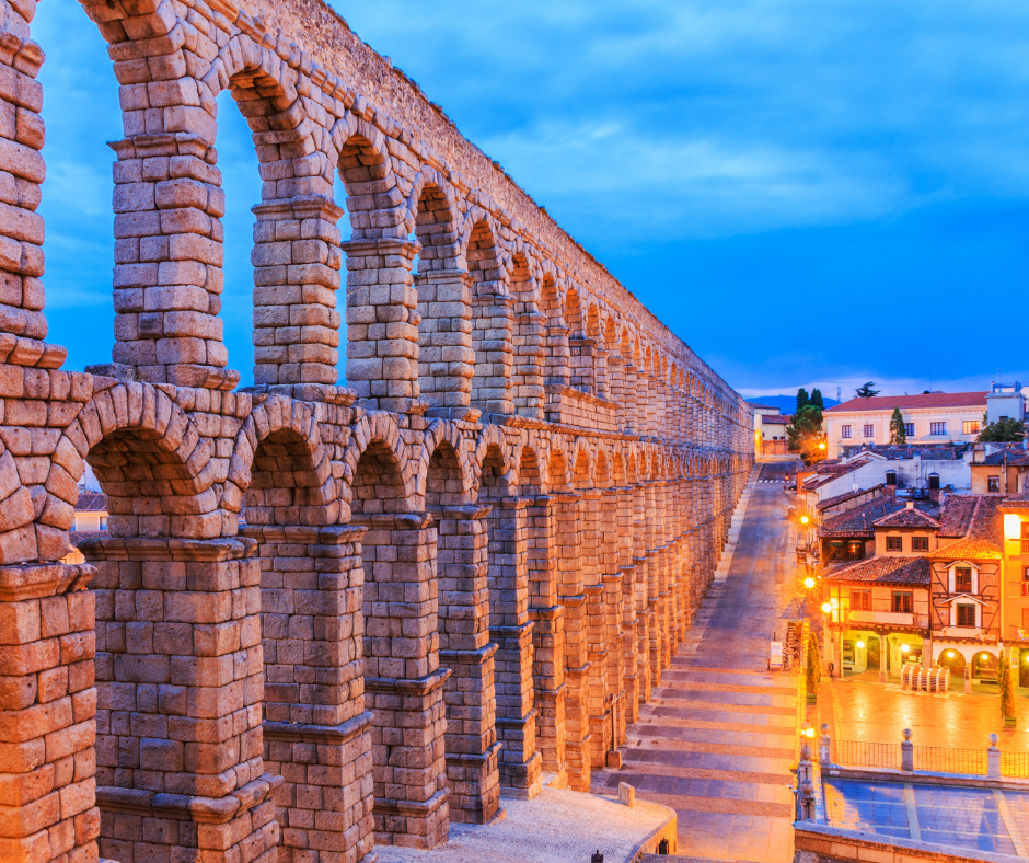 Acueducto de Segovia, ciudad Patrimonio de la Humanidad en España